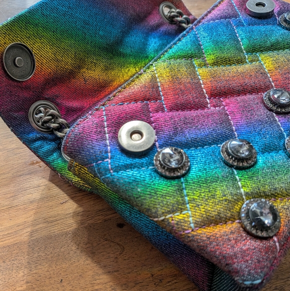 Kurt Geiger London Jeweled Rainbow Kensington Bag - Metallic Denim - Picture 9 of 9